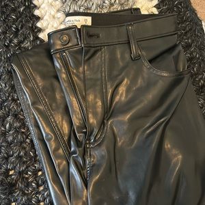 A&F Curve Love 90s Straight Leather Pants
